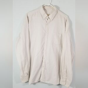 G. H. Bass & Co. Button Up Long Sleeved Collared Pinstriped Dress Shirt. Size XL